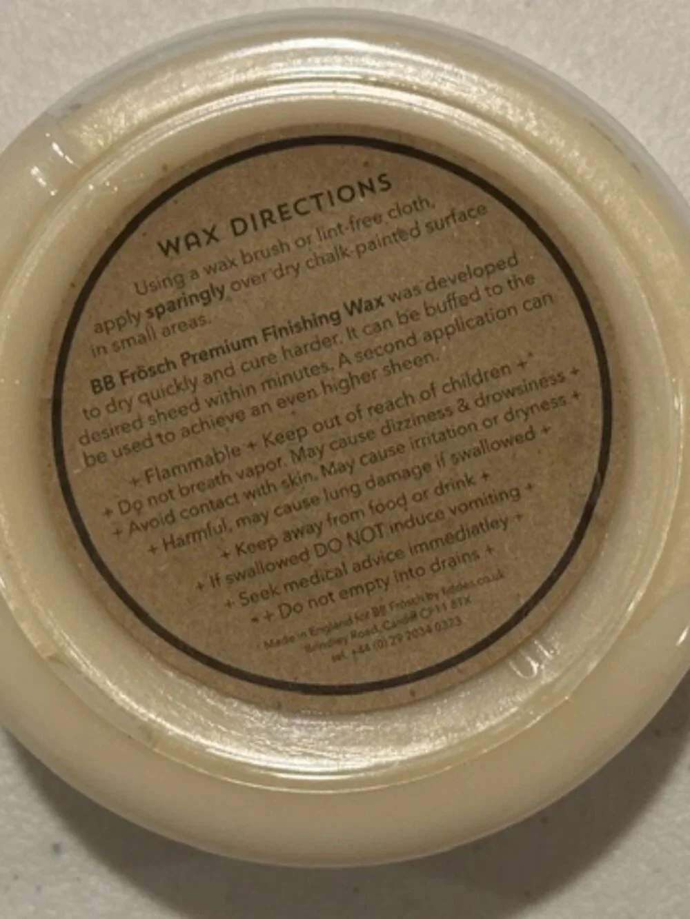 NEW (but older) BB Frosch Premium Finishing Wax (Clear) 220 mL